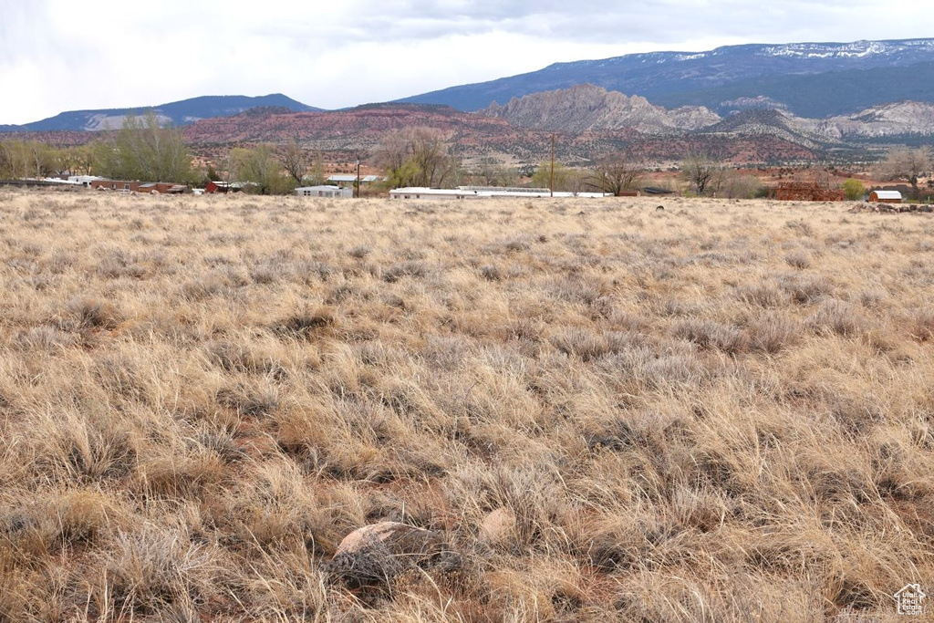 View of mountain background with rural landscape