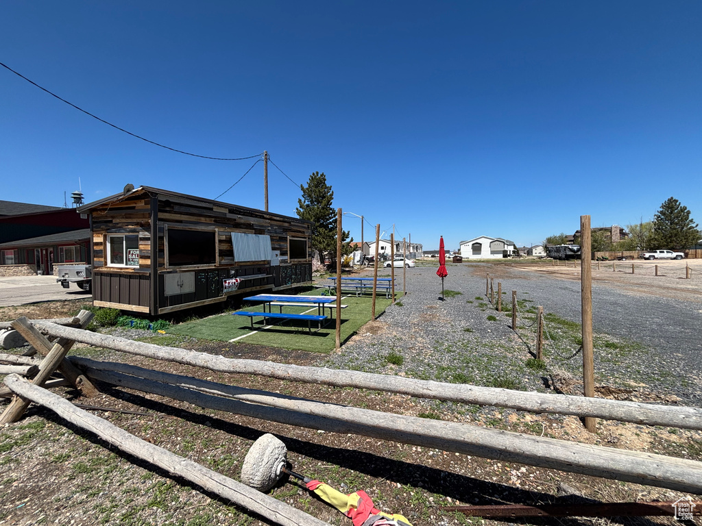 View of yard with fence