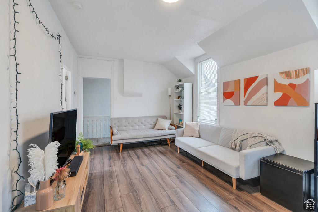 Living room with wood finished floors