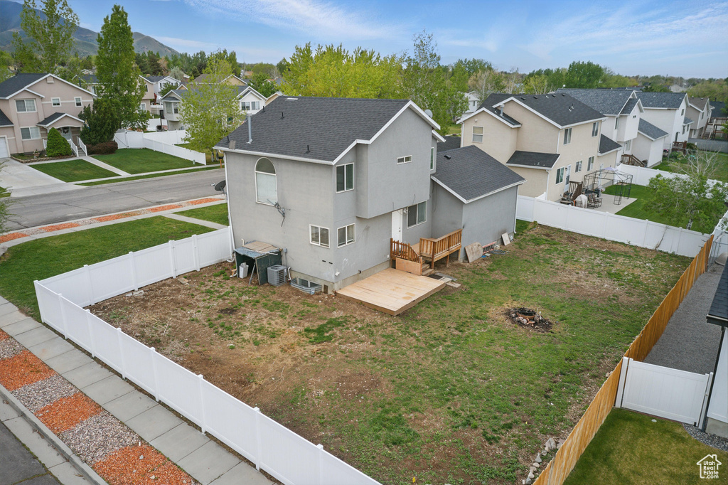 Aerial perspective of suburban area