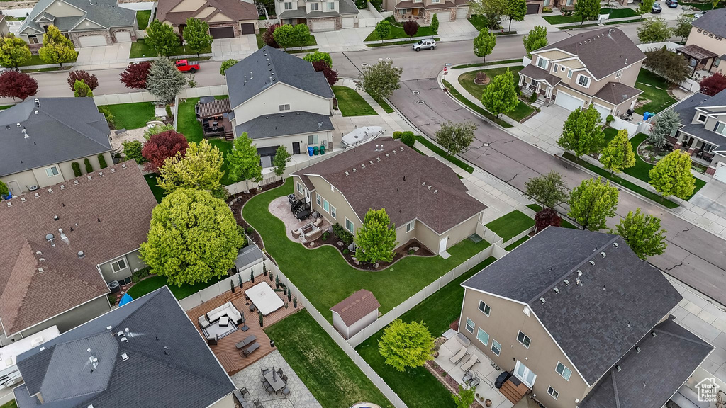 Aerial view of residential area