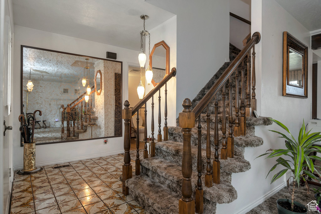 Staircase with baseboards