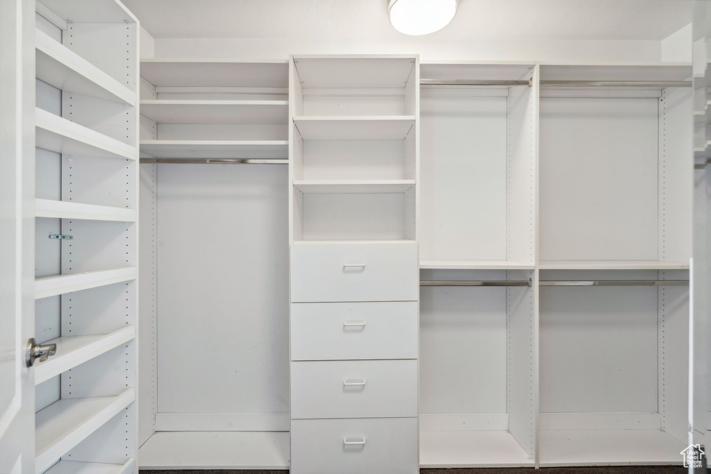 View of walk in closet