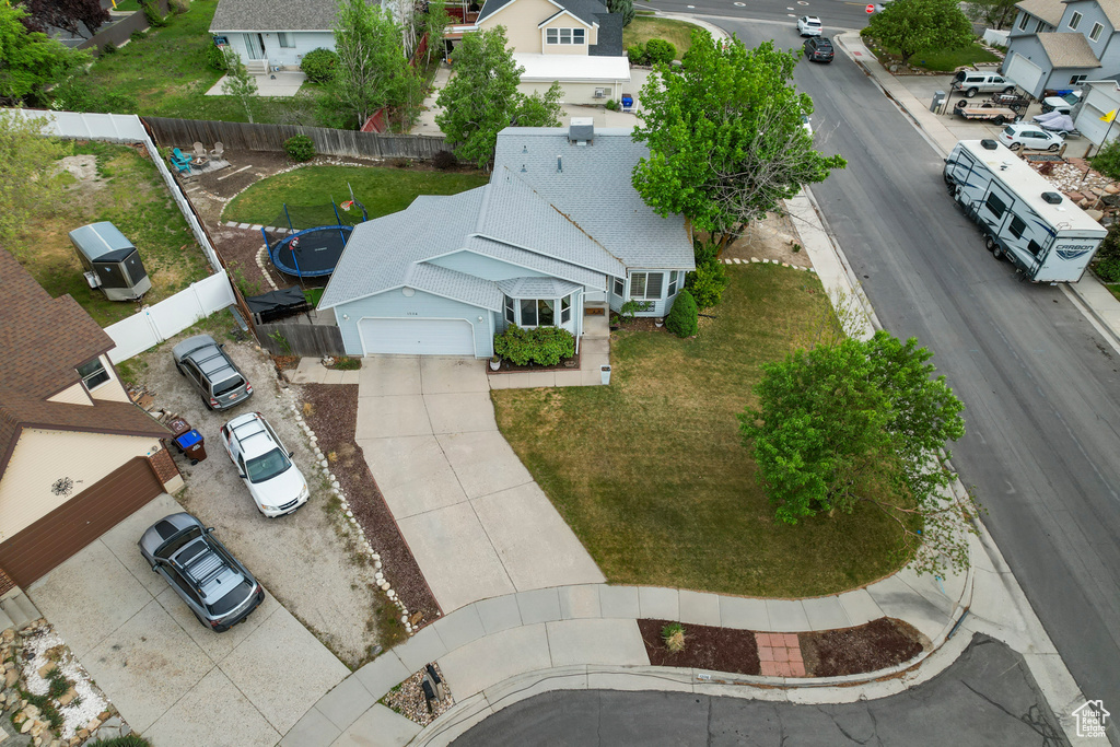 Aerial view of residential area