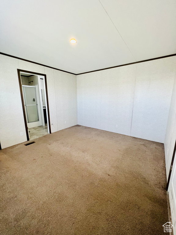 Spare room with visible vents and carpet