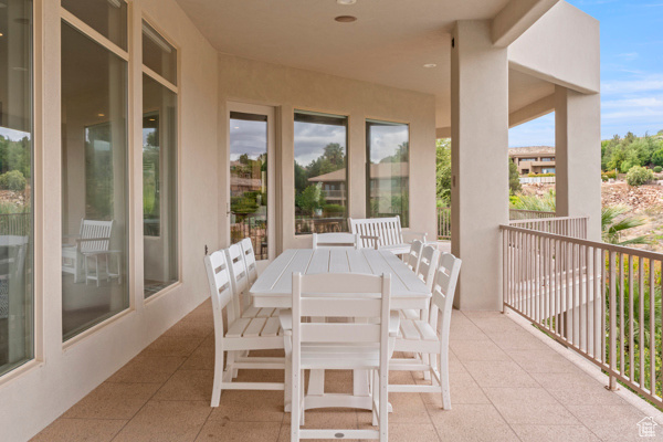 Balcony with outdoor dining space