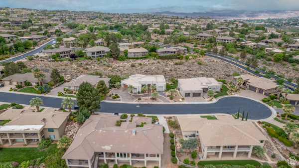 Aerial perspective of suburban area