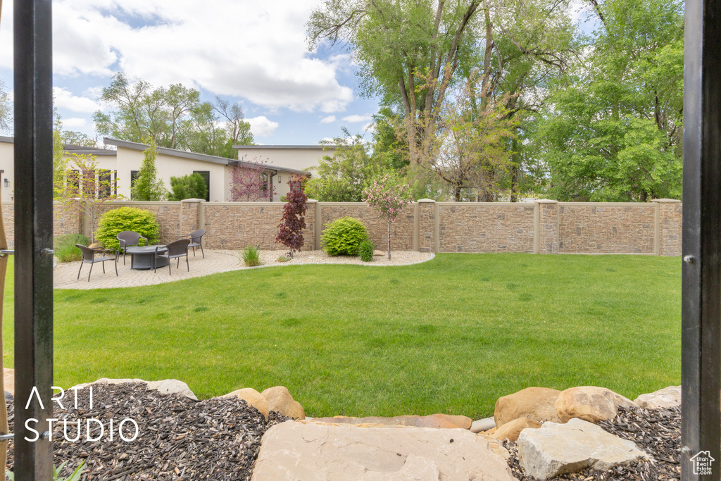 View of yard featuring a patio