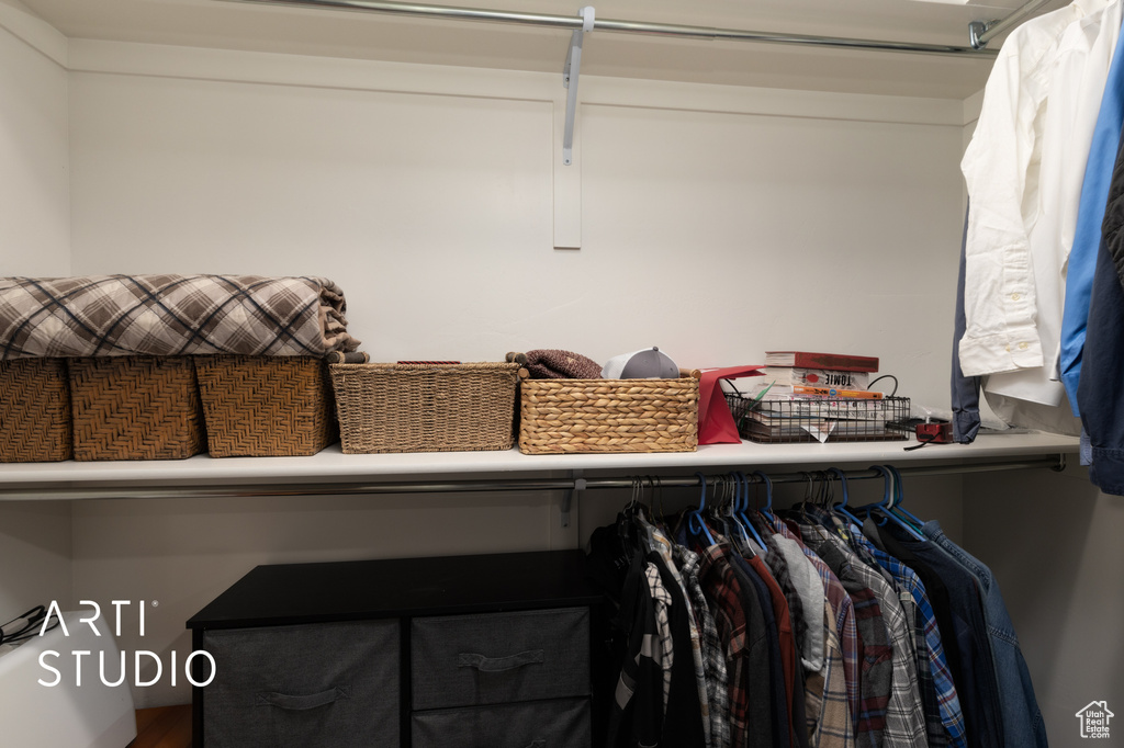 View of walk in closet