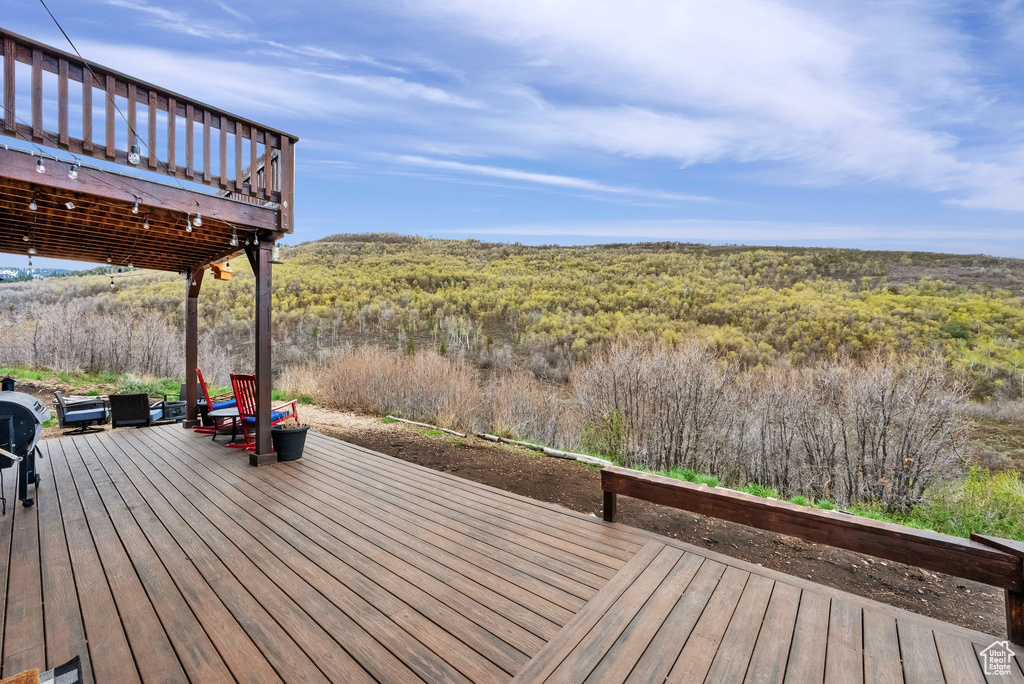 View of wooden deck
