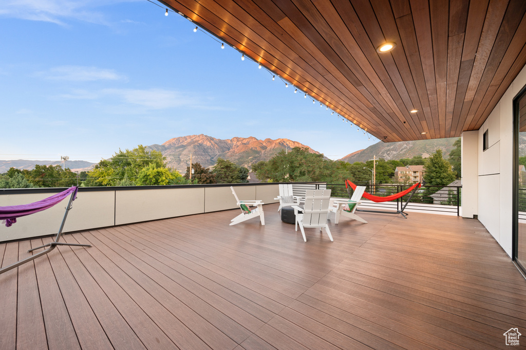 Deck with a mountain view