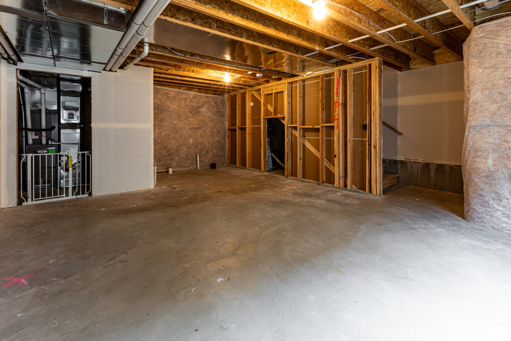 View of unfinished basement