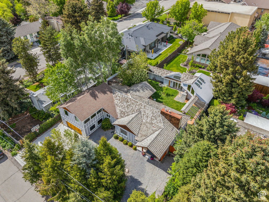 Aerial perspective of suburban area