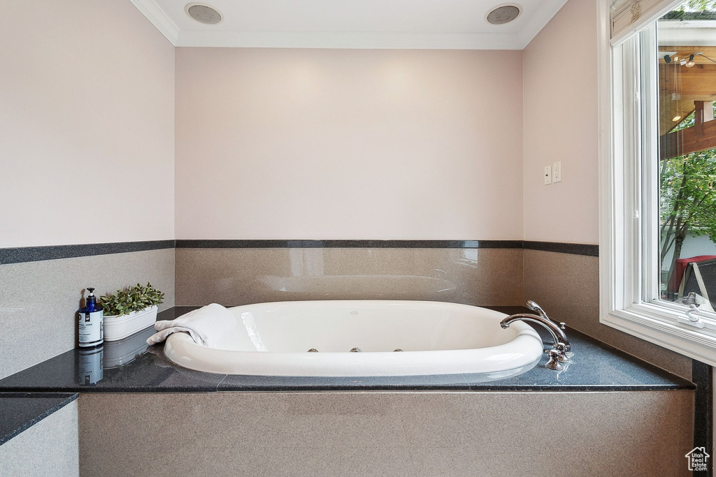 Bathroom with a jetted tub