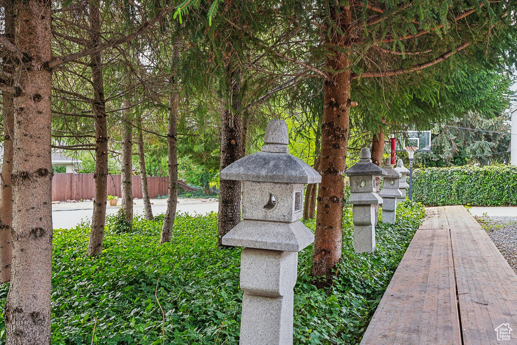 View of yard with fence