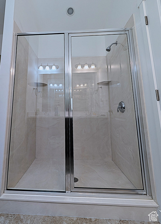 Bathroom with a stall shower