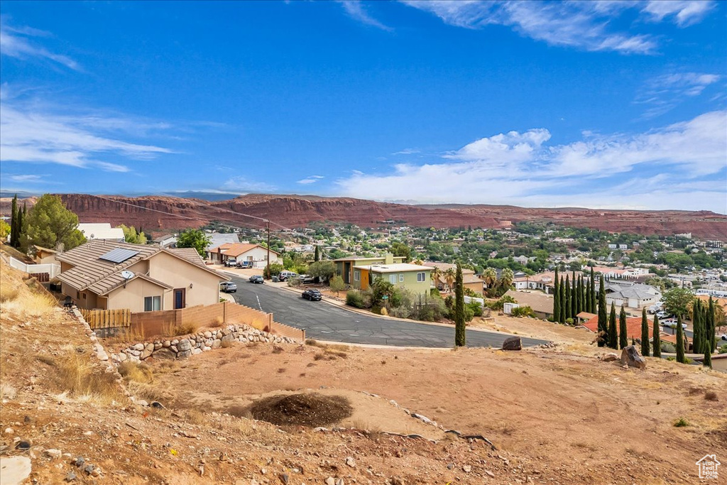 Mountain view with nearby suburban area