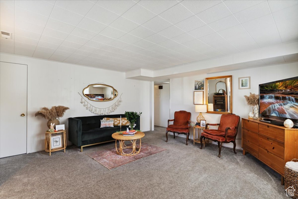 View of carpeted living area