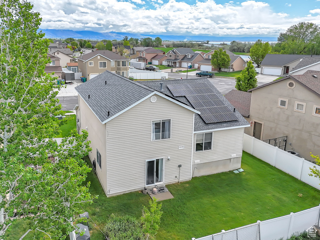 Aerial perspective of suburban area