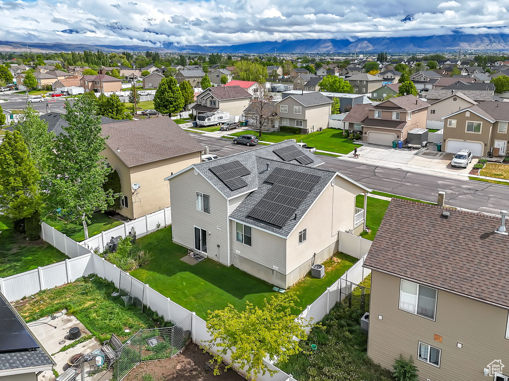 Aerial view of residential area