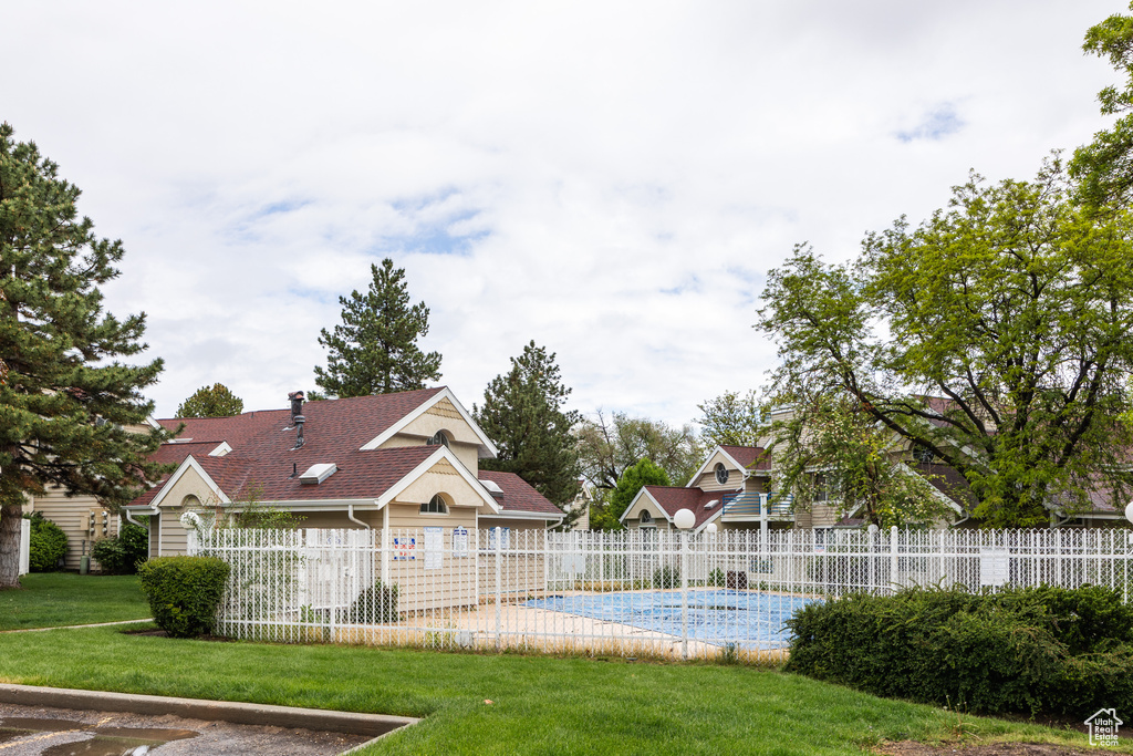 Community pool featuring a patio area