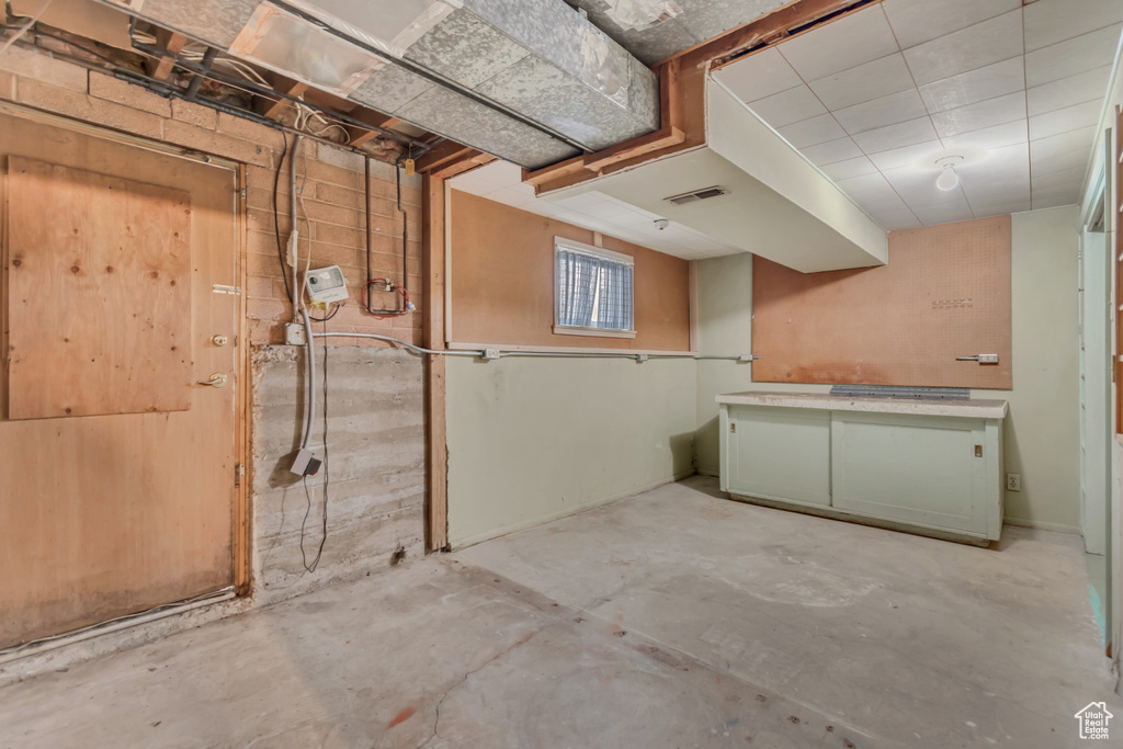 View of unfinished basement