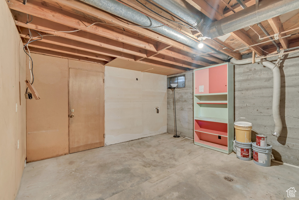 View of unfinished basement