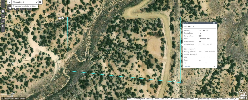 Map / location with property parcel outlined