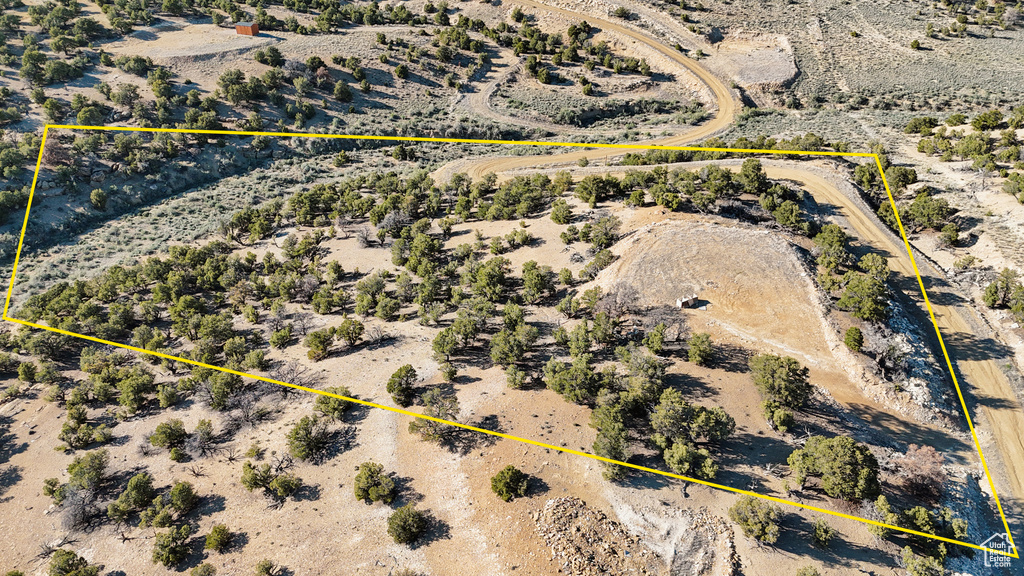 Overview of rural landscape featuring a desert landscape and property parcel outlined