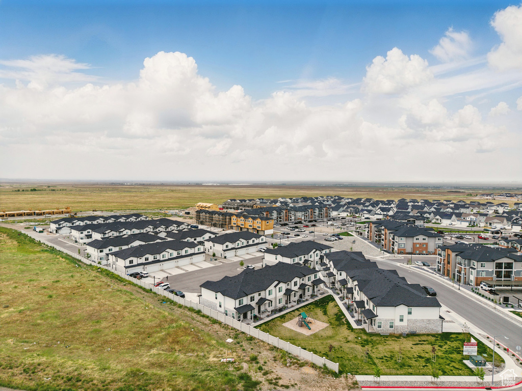 Aerial perspective of suburban area