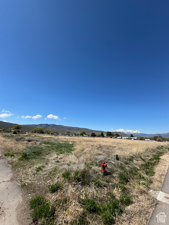 View of mountain background with rural landscape