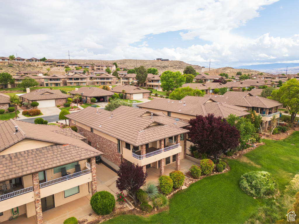 Aerial view of residential area