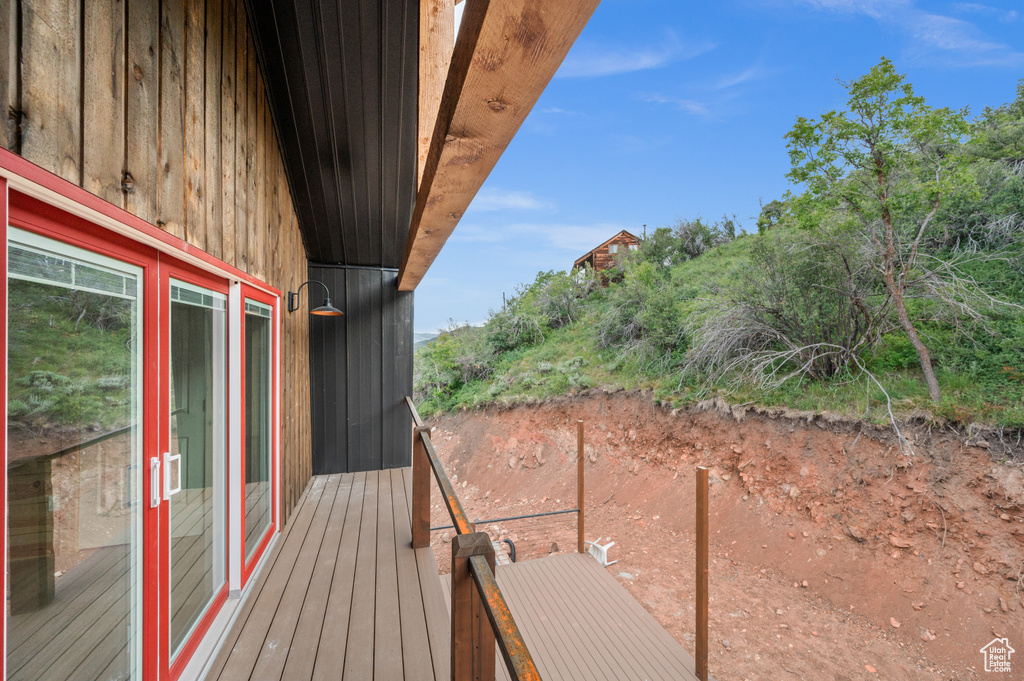 View of wooden deck