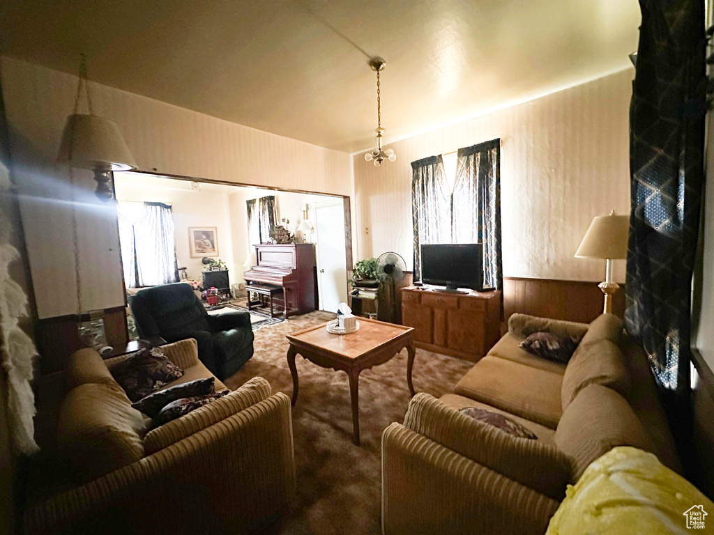 Living room with carpet