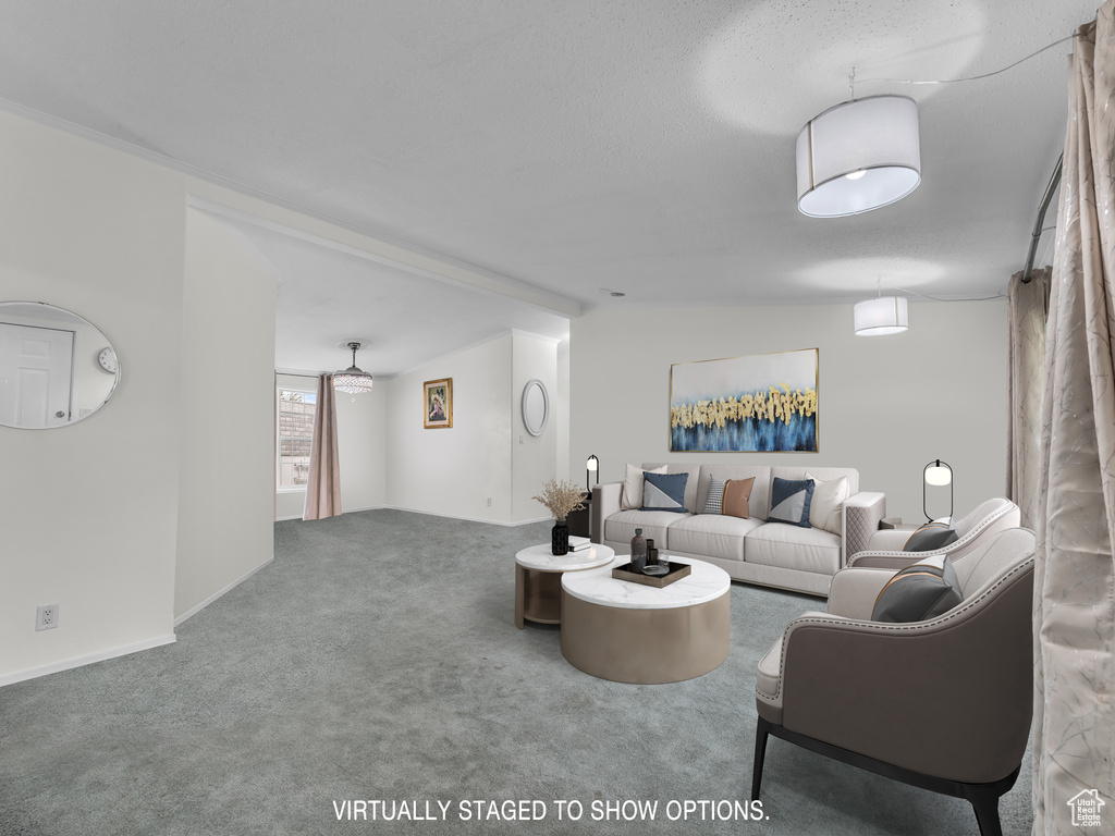 View of carpeted living room
