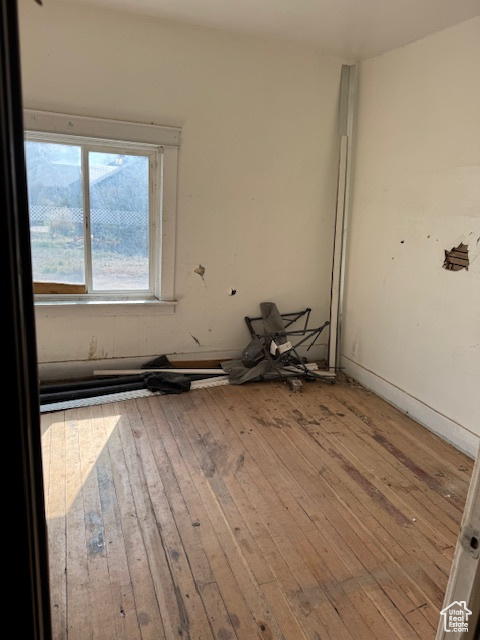 Spare room with wood-type flooring