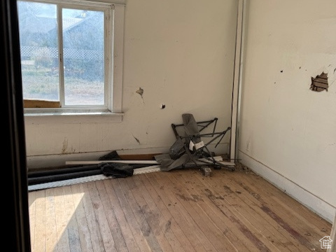 Spare room with wood-type flooring