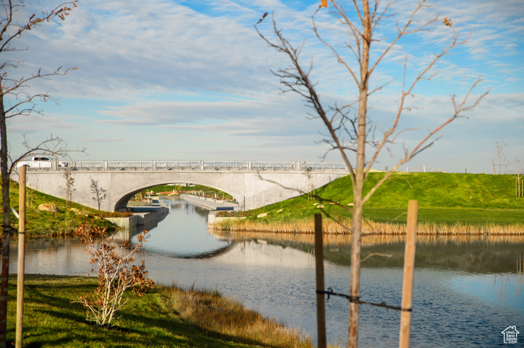 Water view with a notable bridge
