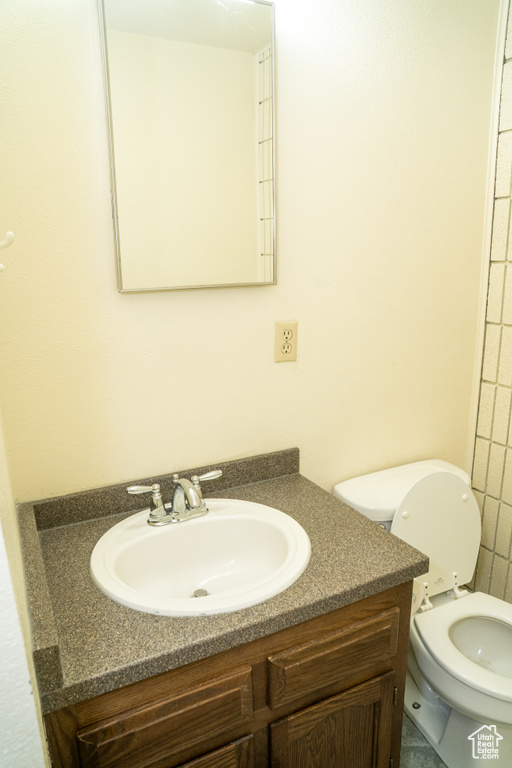 Bathroom with vanity and toilet
