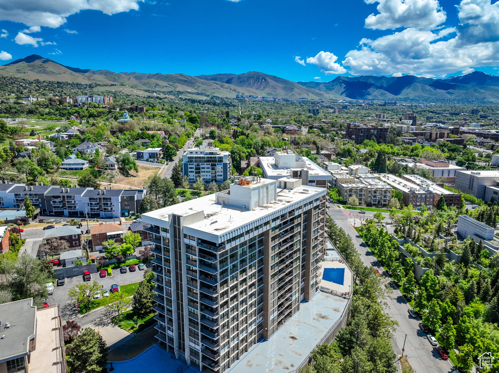 View of urban area featuring mountains