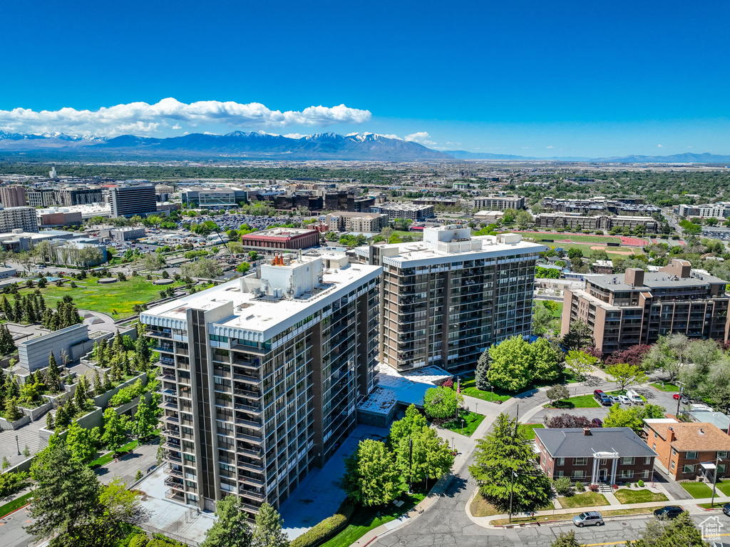 View of urban area featuring mountains