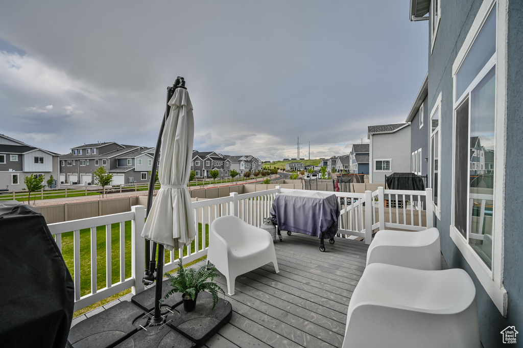 Deck featuring a residential view