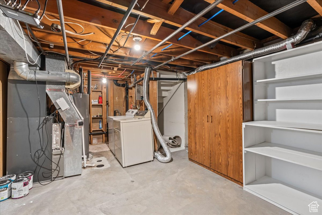 Unfinished below grade area with water heater