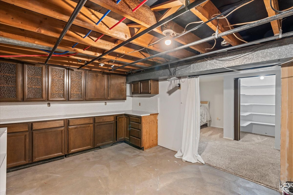 View of finished basement