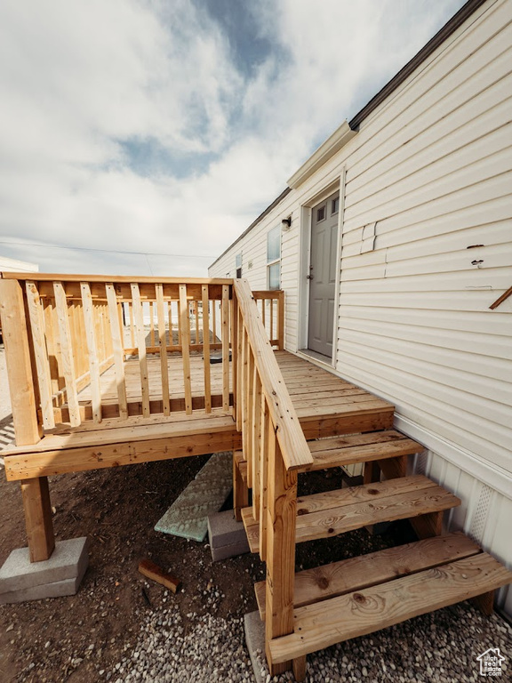 View of wooden deck