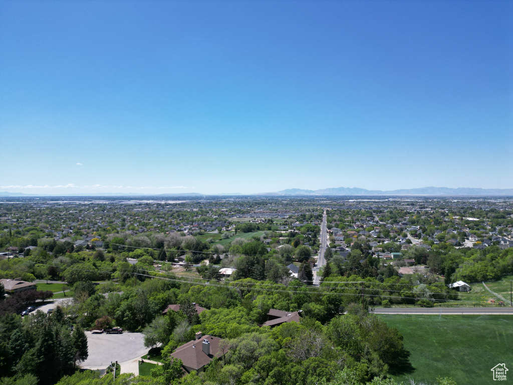 Aerial view of a mountainous background