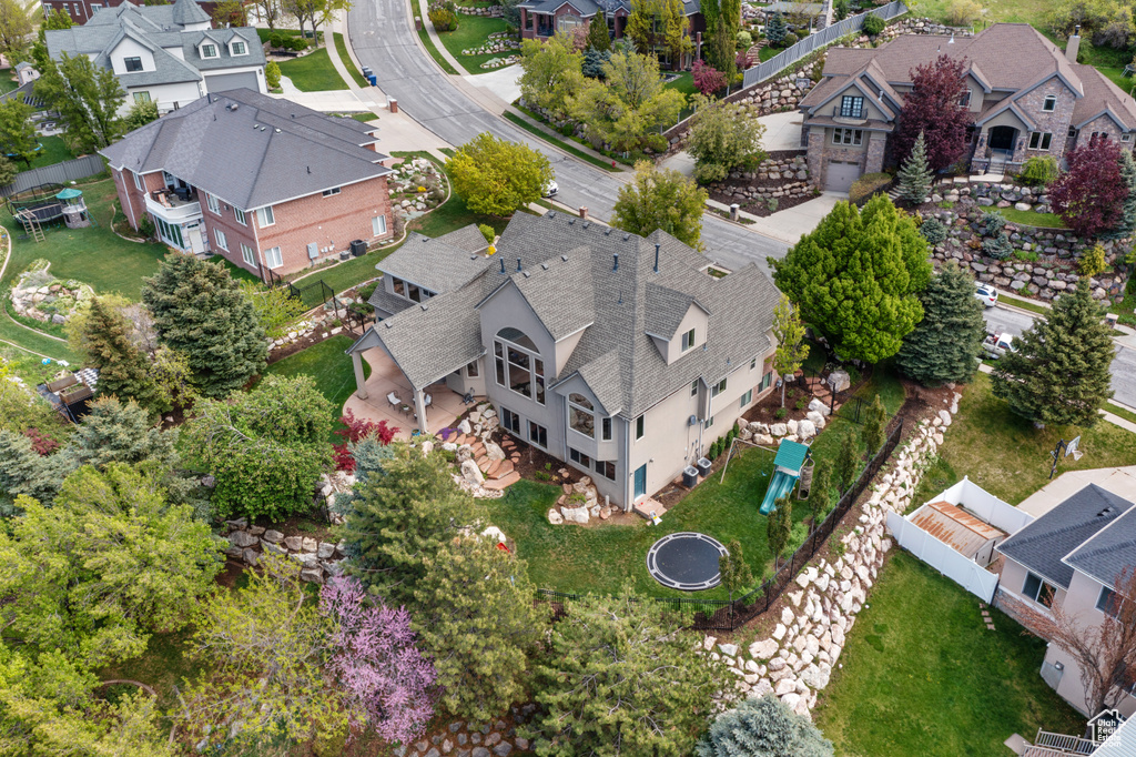 Aerial view of residential area