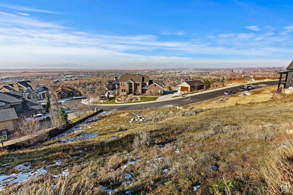Aerial perspective of suburban area