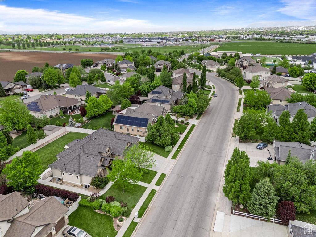 Aerial view of residential area