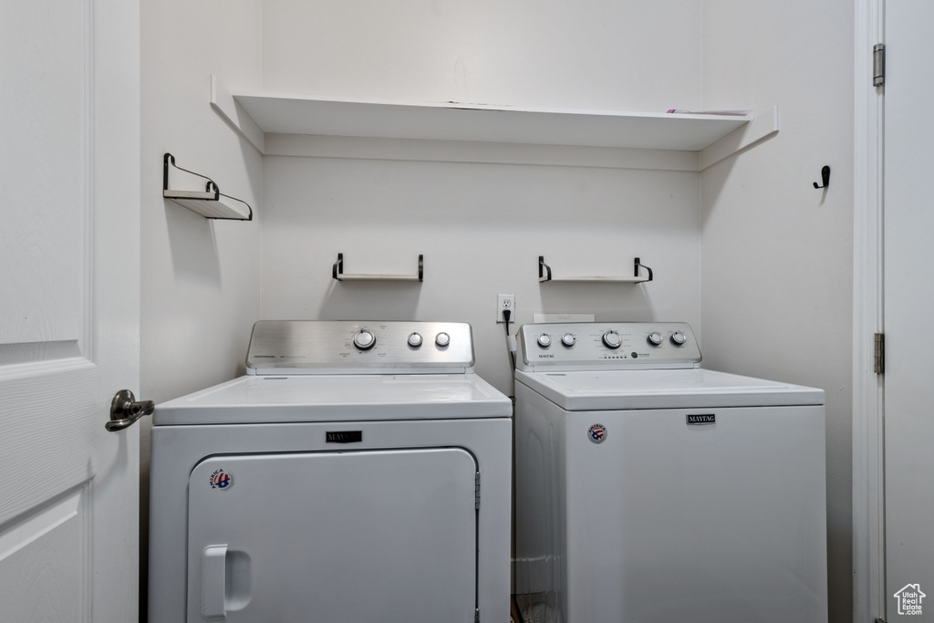 Laundry room with washer and dryer